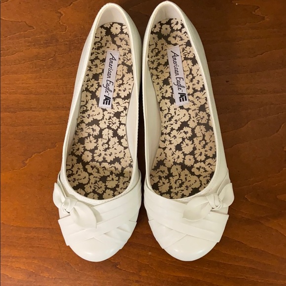 white slip on flats